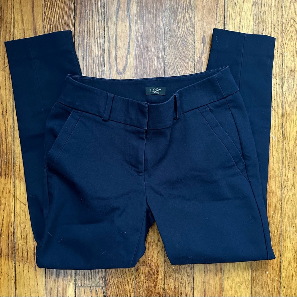 LOFT Navy Marissa Skinny Pant